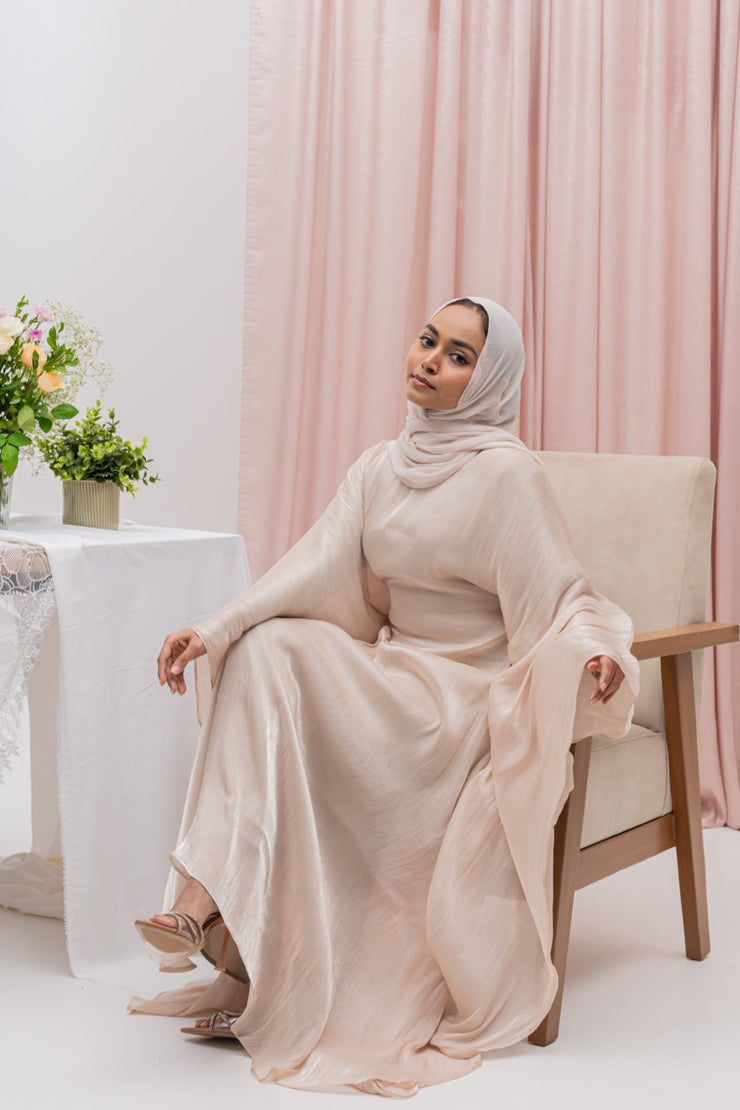 Turkish Butterfly Abaya - Cream