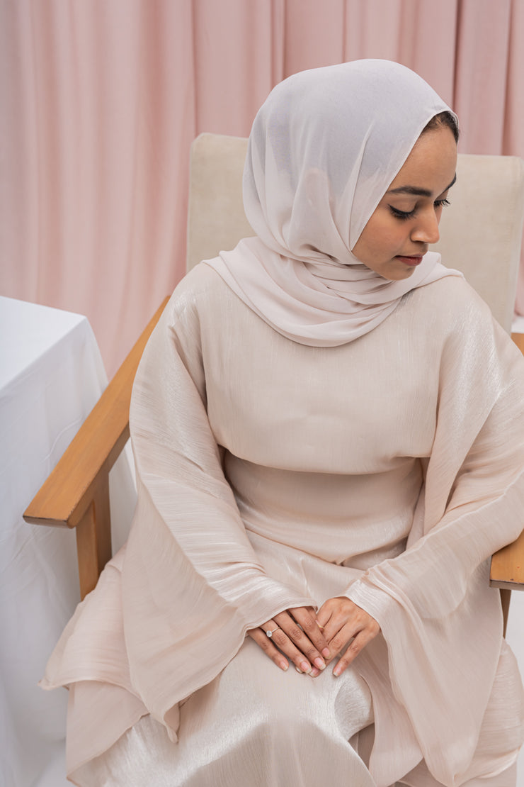 Turkish Butterfly Abaya - Cream