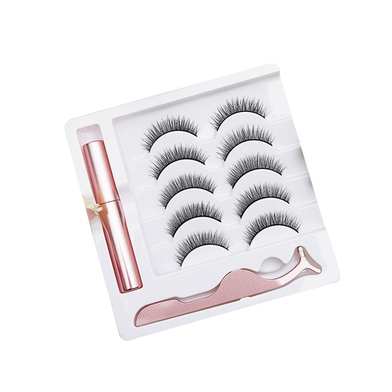 3D Synthetic Fiber Natural Nude Makeup Comfortable Black Stem False Eyelashes Manufacturer Wholesale Eyeliner Short Style Cross-Border Hot Sale