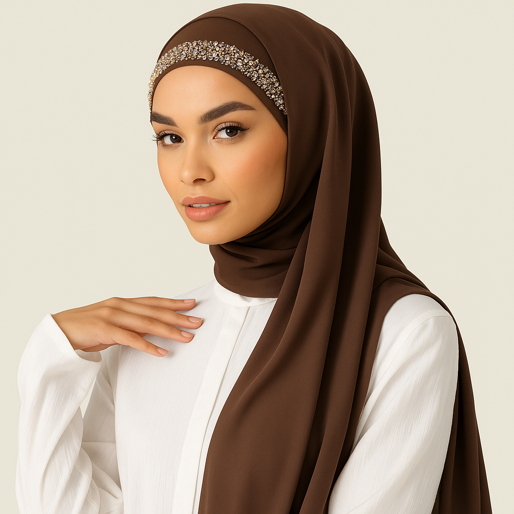 Pearl Cap Headwear + Chiffon Hijab