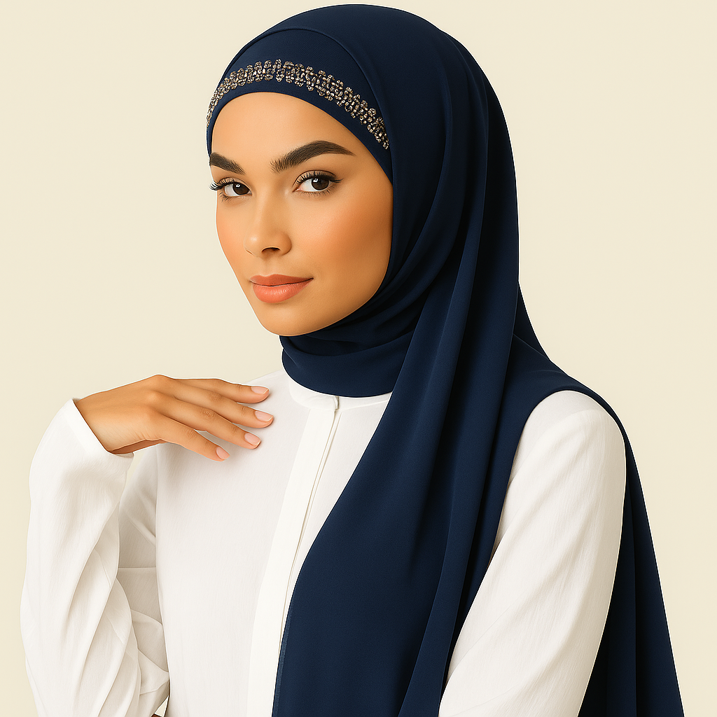 Pearl Cap Headwear + Chiffon Hijab