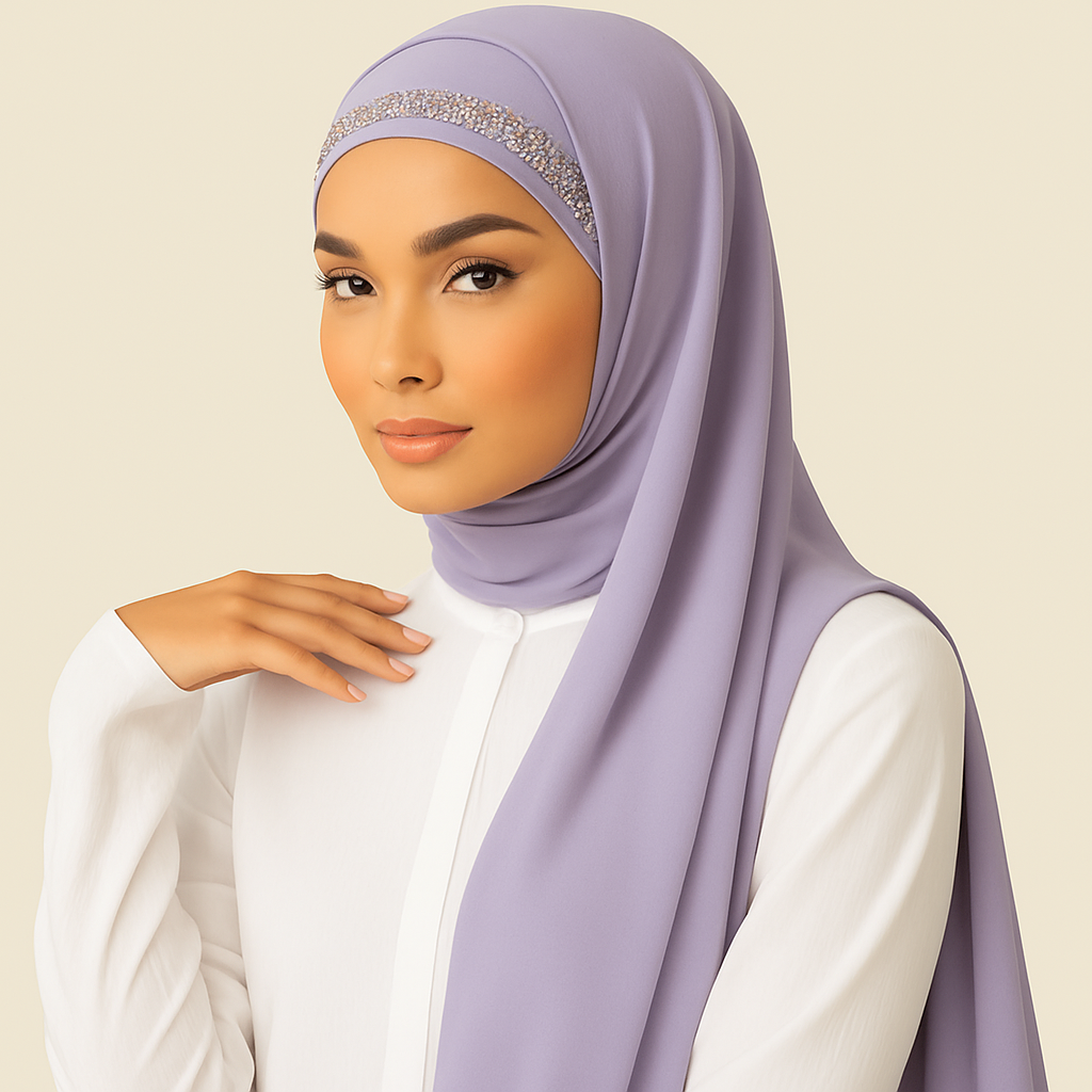 Pearl Cap Headwear + Chiffon Hijab