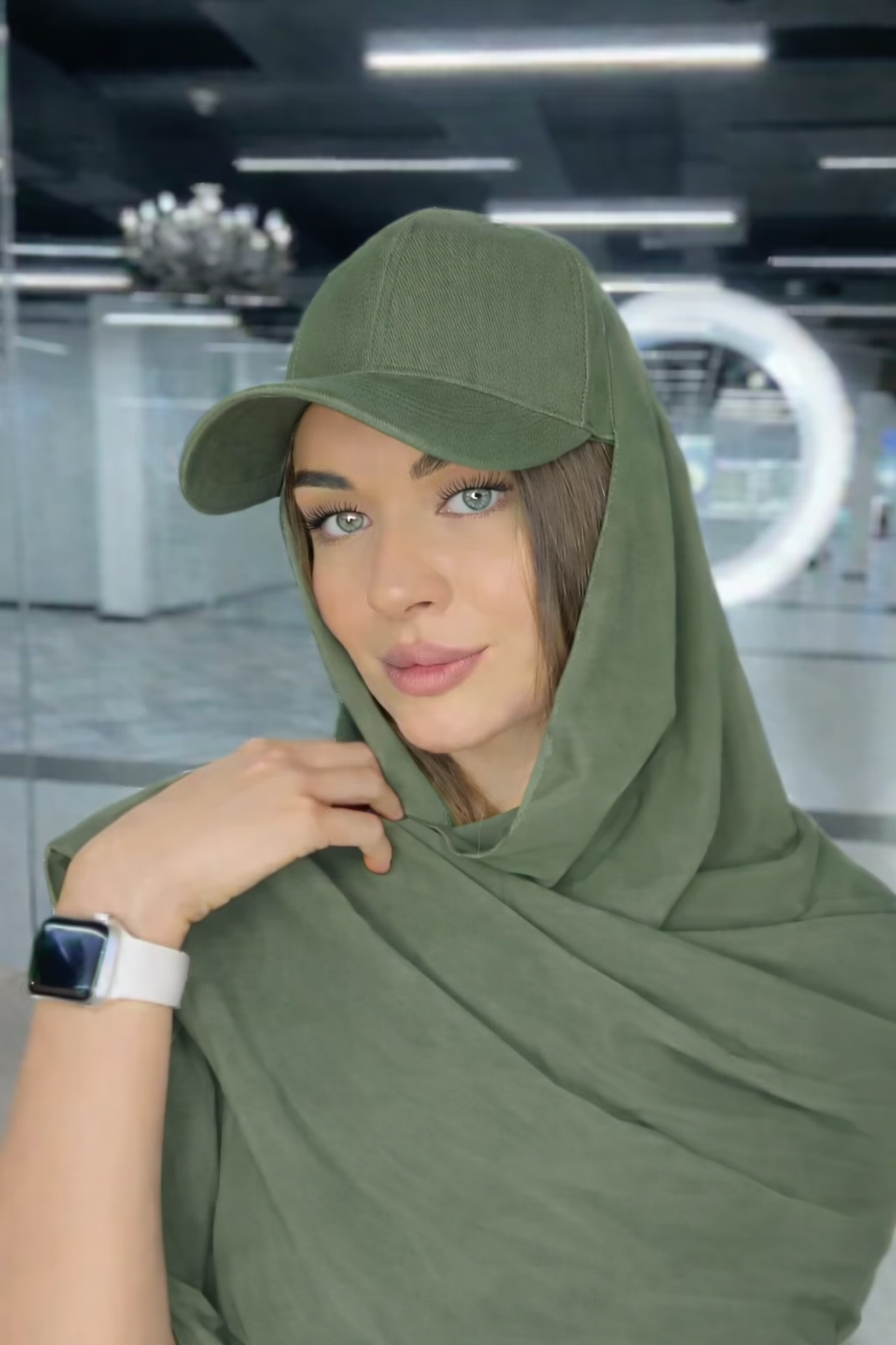 Chiffon Hijab with attach Hat