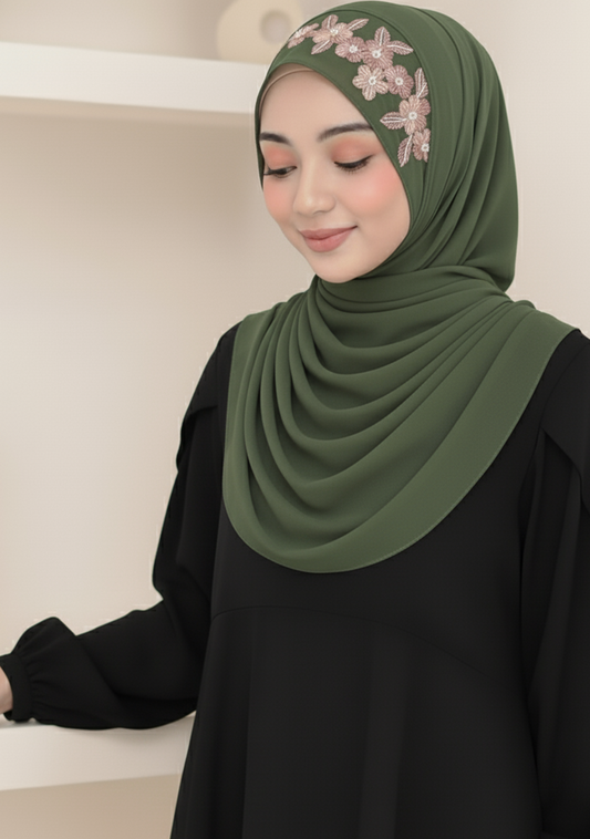 Dafi hijab set - One loop instant zip  drappery hijab