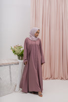 Turkish Najwa Two-Piece Abaya - Mauve