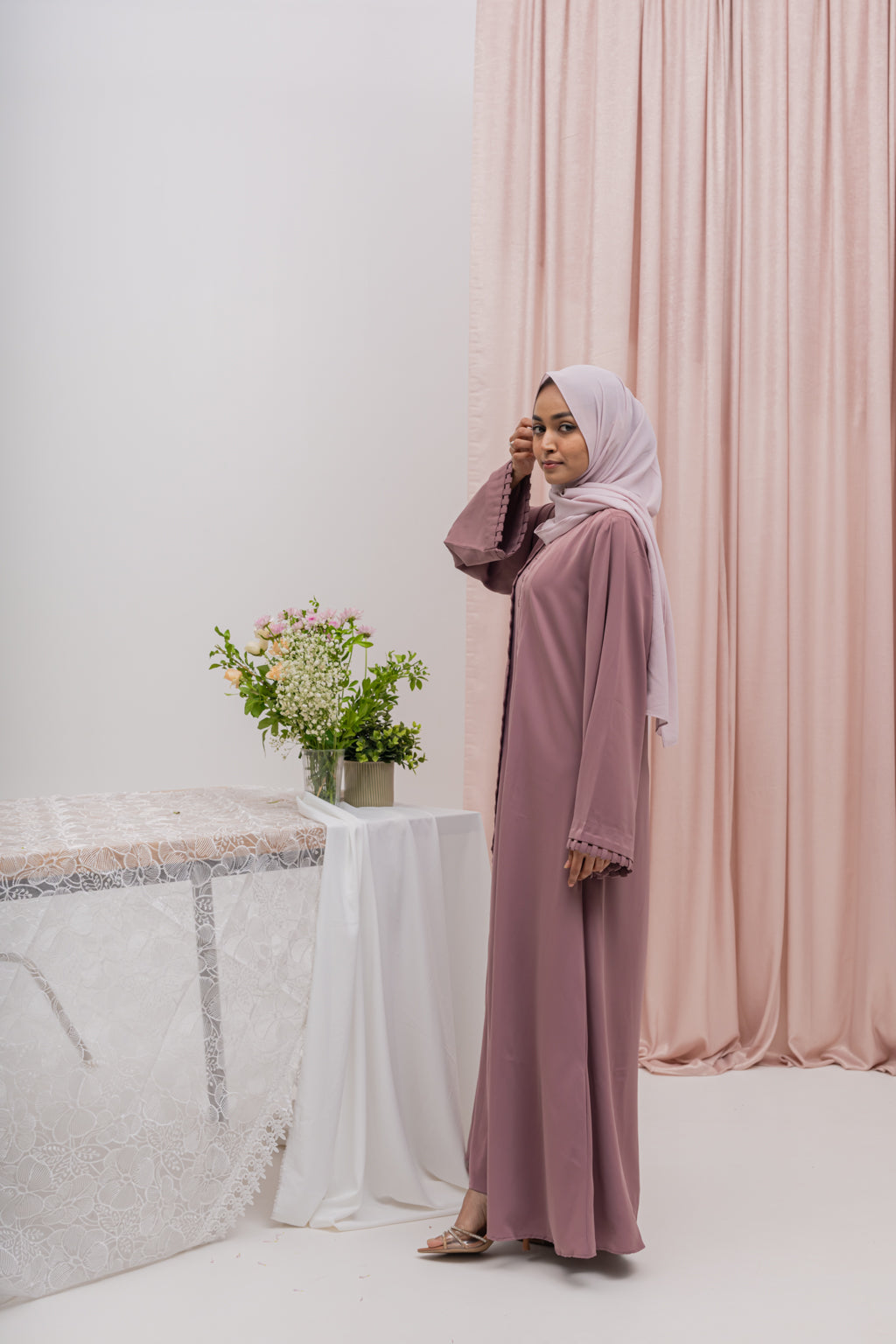 Turkish Najwa Two-Piece Abaya - Mauve
