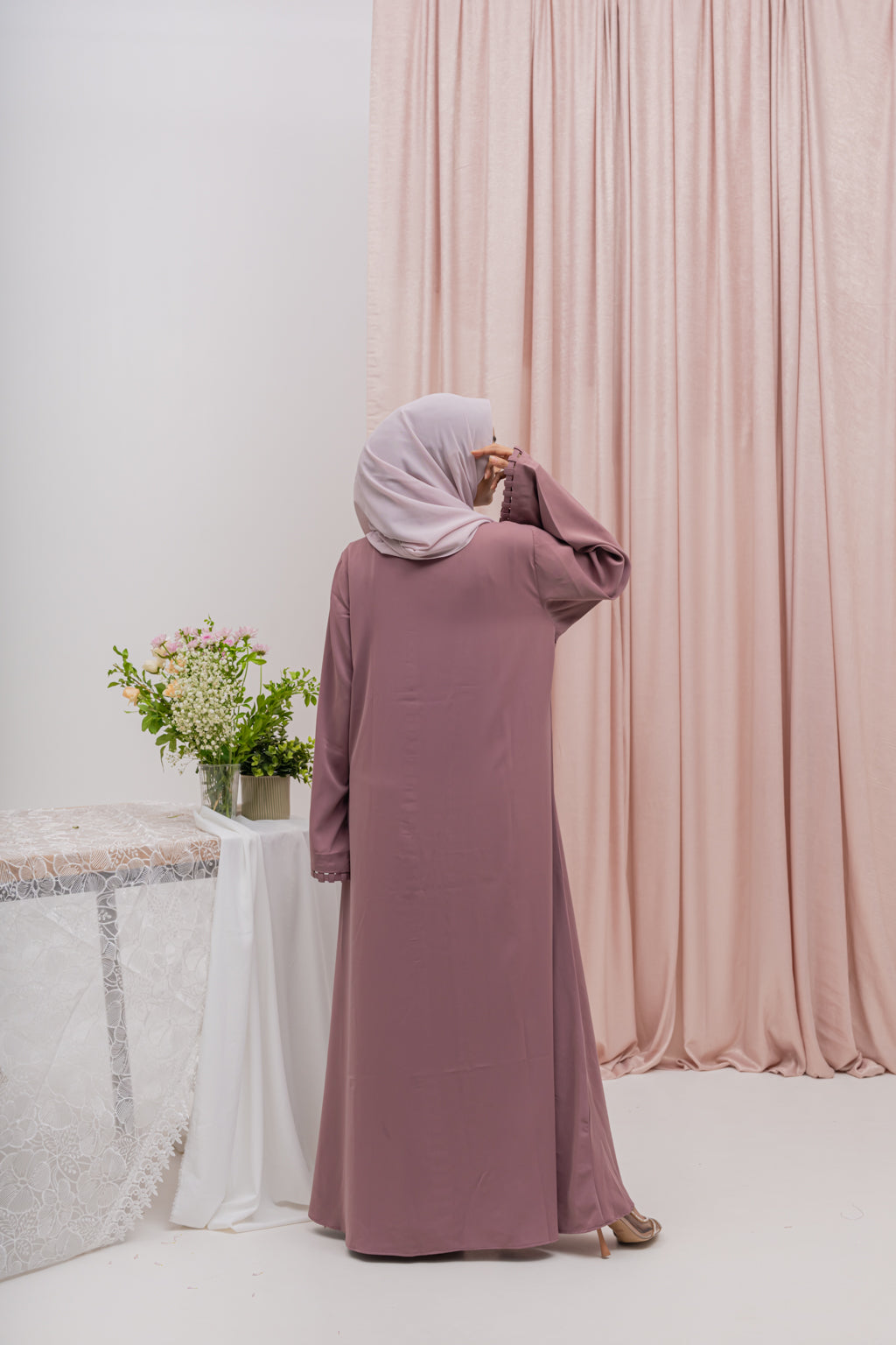 Turkish Najwa Two-Piece Abaya - Mauve