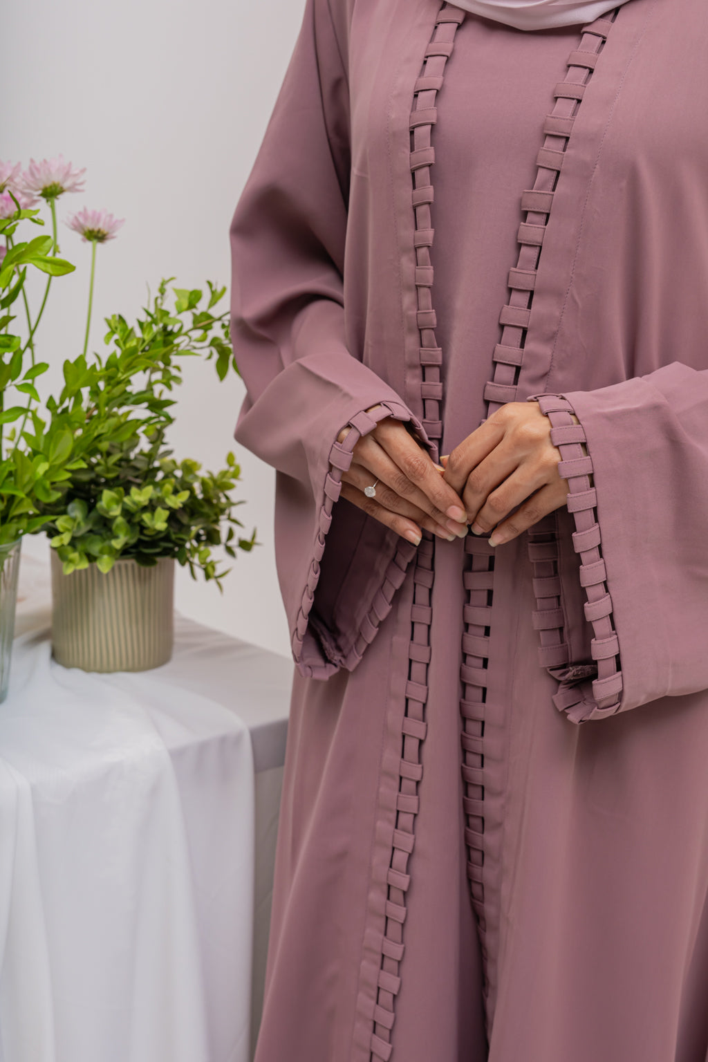 Turkish Najwa Two-Piece Abaya - Mauve