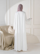 Falak Lace Two-Piece Abaya - White