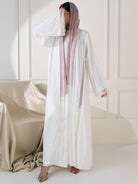 Falak Lace Two-Piece Abaya - White