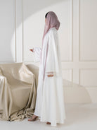 Falak Lace Two-Piece Abaya - White
