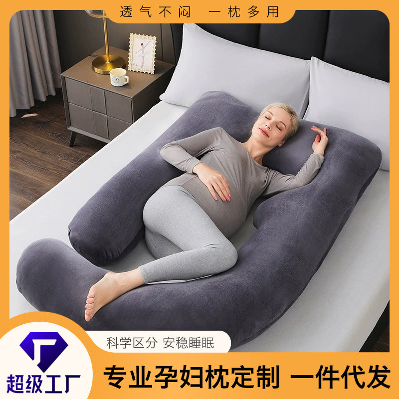 Woao Pregnant Women Pillow Amazon Supplier Wholesale Pregnant Women Pillow Side Detachable G-shaped Waist Pillow