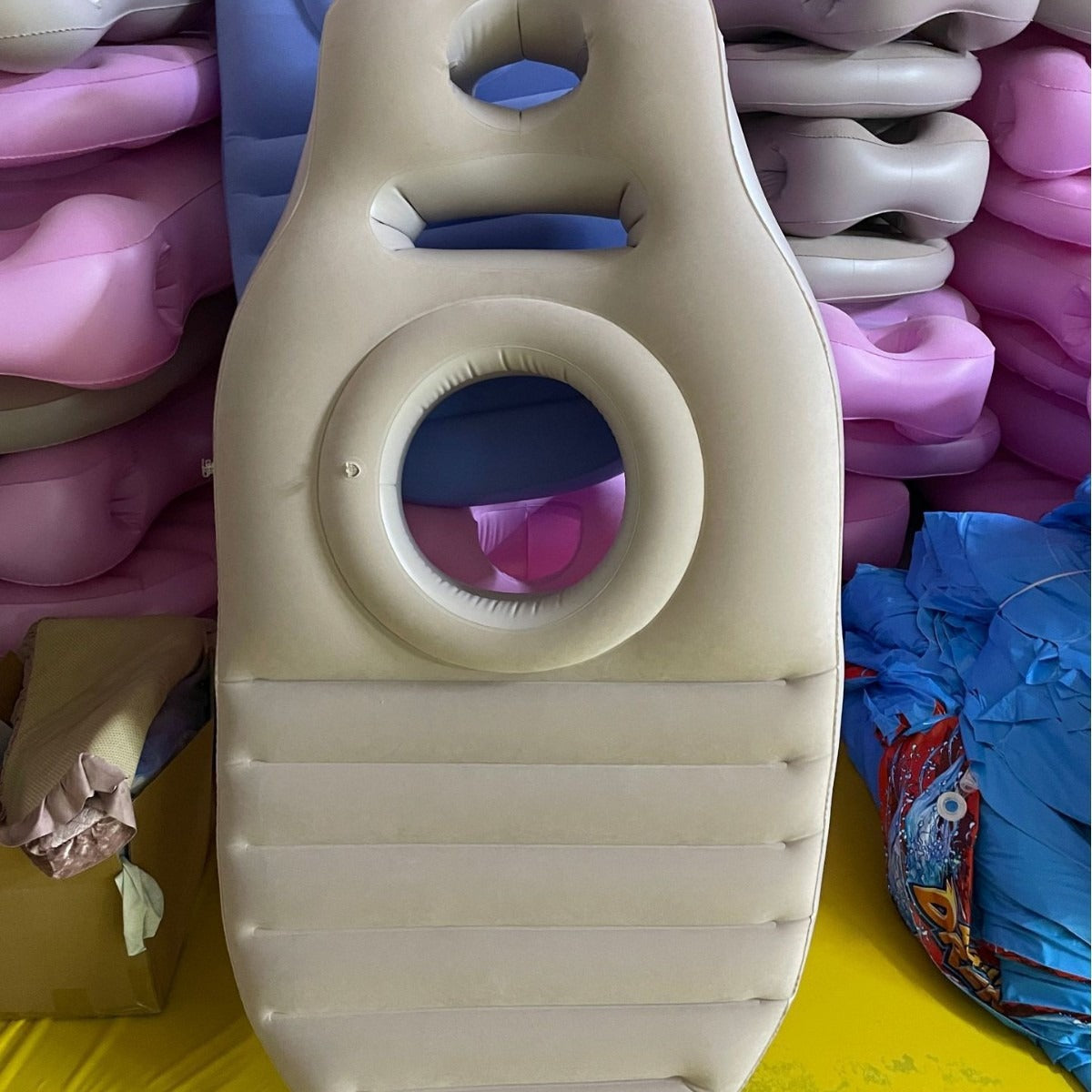 Cross-border PVC Inflatable Pregnant Women's Mat Sleeping Mattress Bump Comfortable Pregnant Women's O-shaped Sleeping Pillow Inflatable Sleeping Mat Sofa
