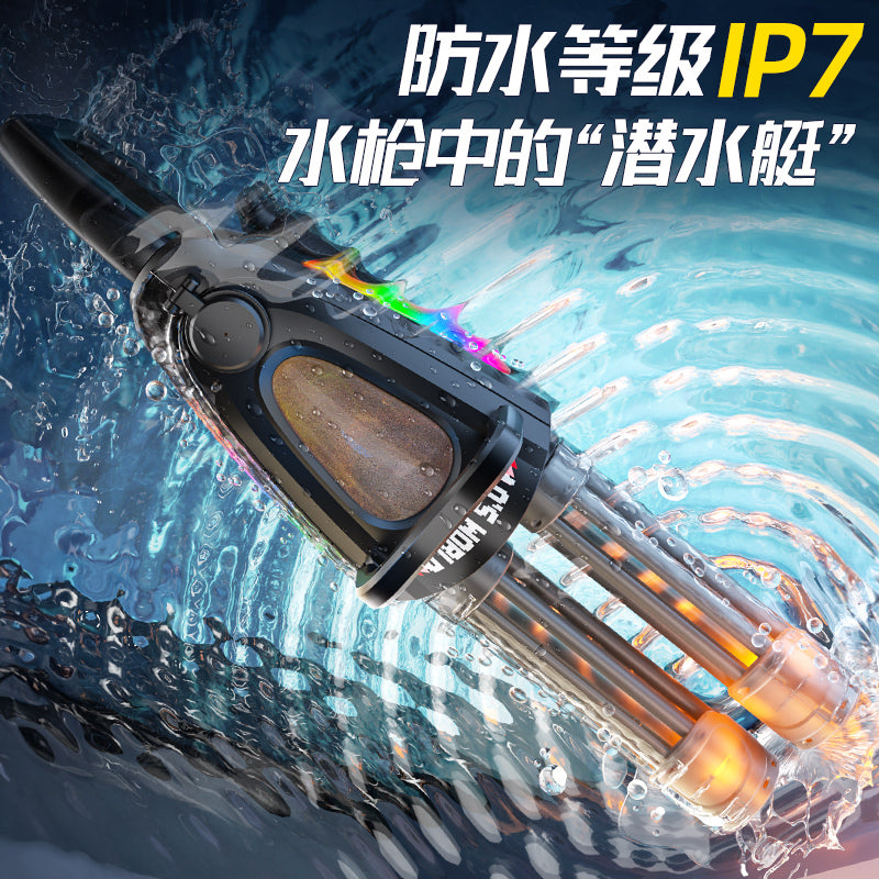Gatling Water Gun Electric Continuous Fire Double Tube High Pressure Powerful Range Long Spray Water 2025 New Boys Toys