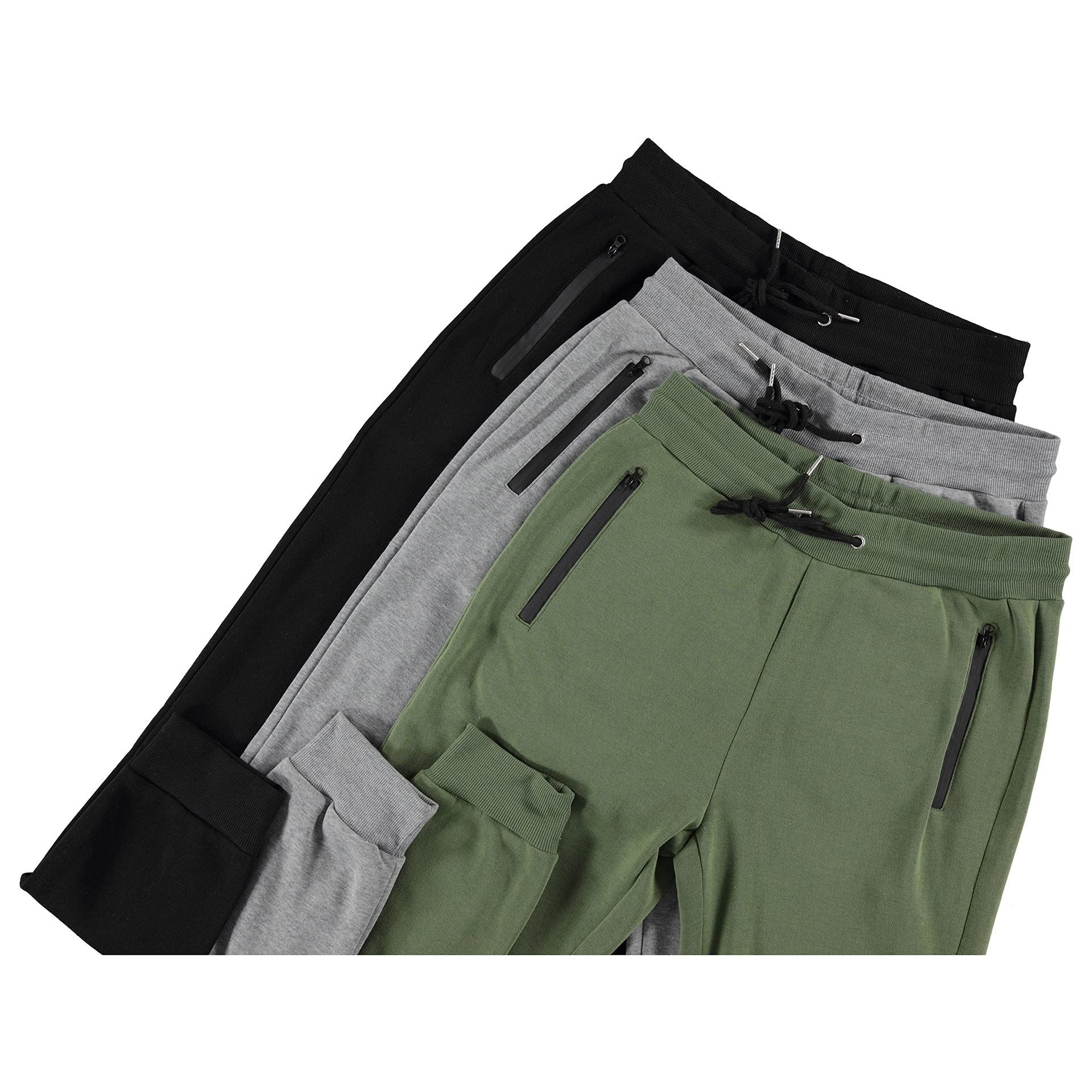 Men's Sports Trousers Slim Fit Casual Sweatpants Zipper Ankle-tied Solid Color Skinny Pants Running Trousers