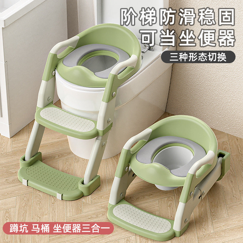 New Children's Toilet Seat Toddler Baby Auxiliary Stepped Toilet Portable Foldable Toilet Ladder