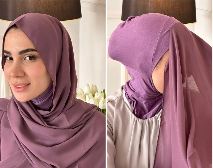 Ninja Hijab with attached cap - No pin hijab