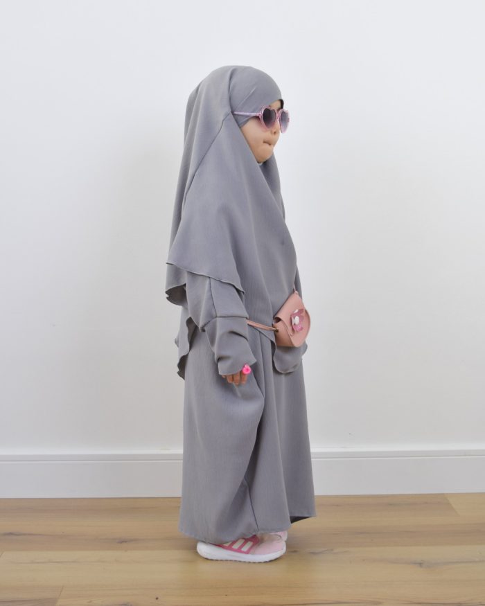 Kids Abaya With Khimar Set. Kids Namaz Chadar. Children Dark color Long Madarsa Hijab Savvy Shopz