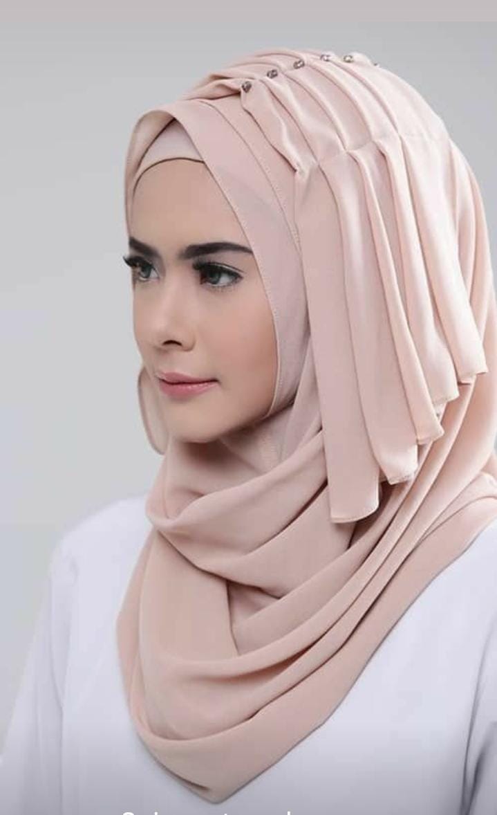 Butterfly Pleated Chiffon Hijab | Lightweight & Stylish - Savvy Shopz