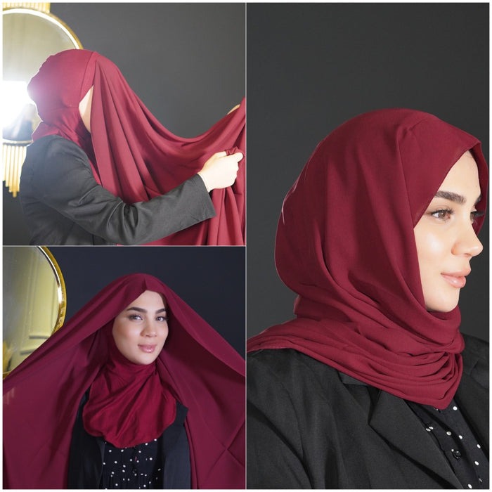 Ninja Hijab with attached cap - No pin hijab
