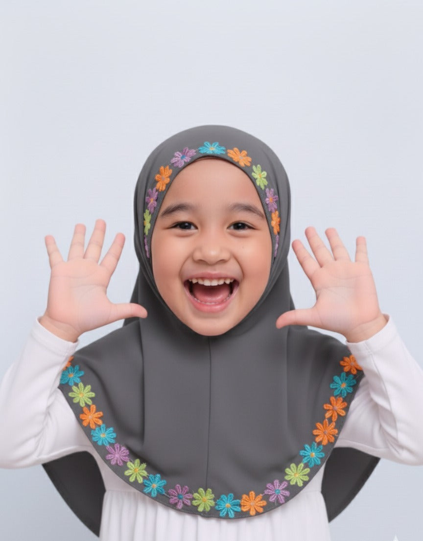 Dark Gray Kids Hijab for Comfortable Daily Use – Savvy Shopz