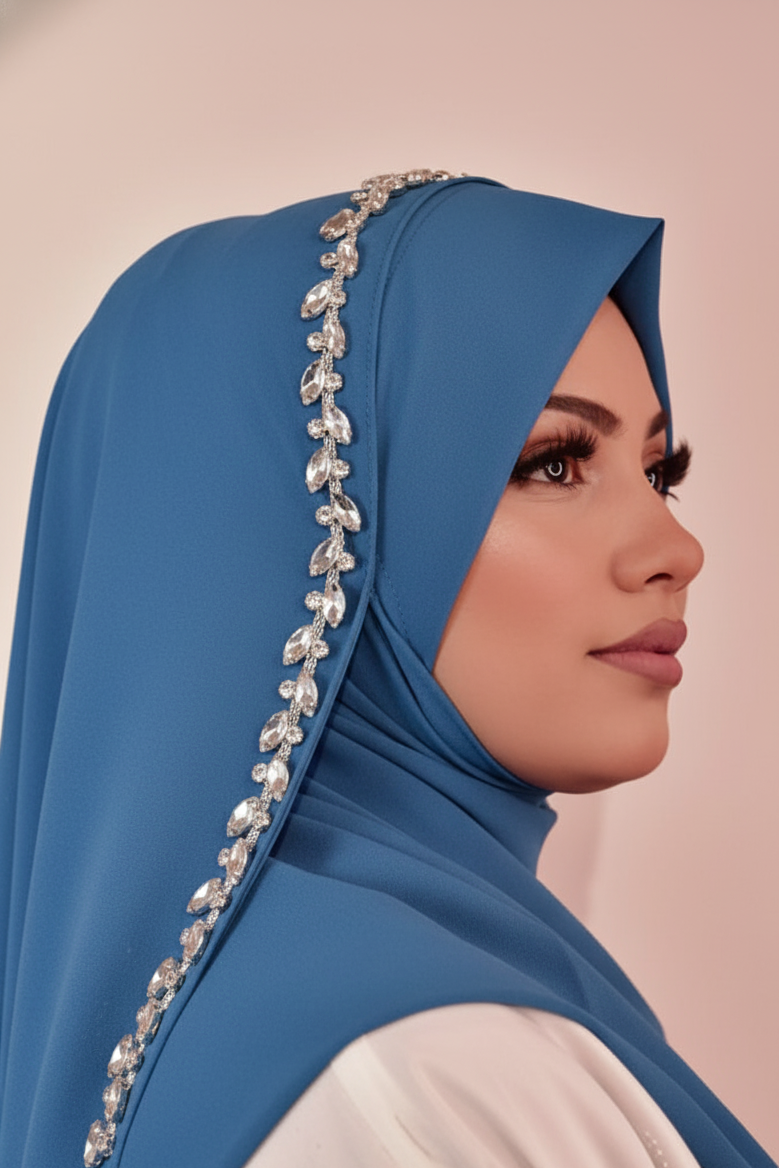 fancy hijab with diamonds for women
