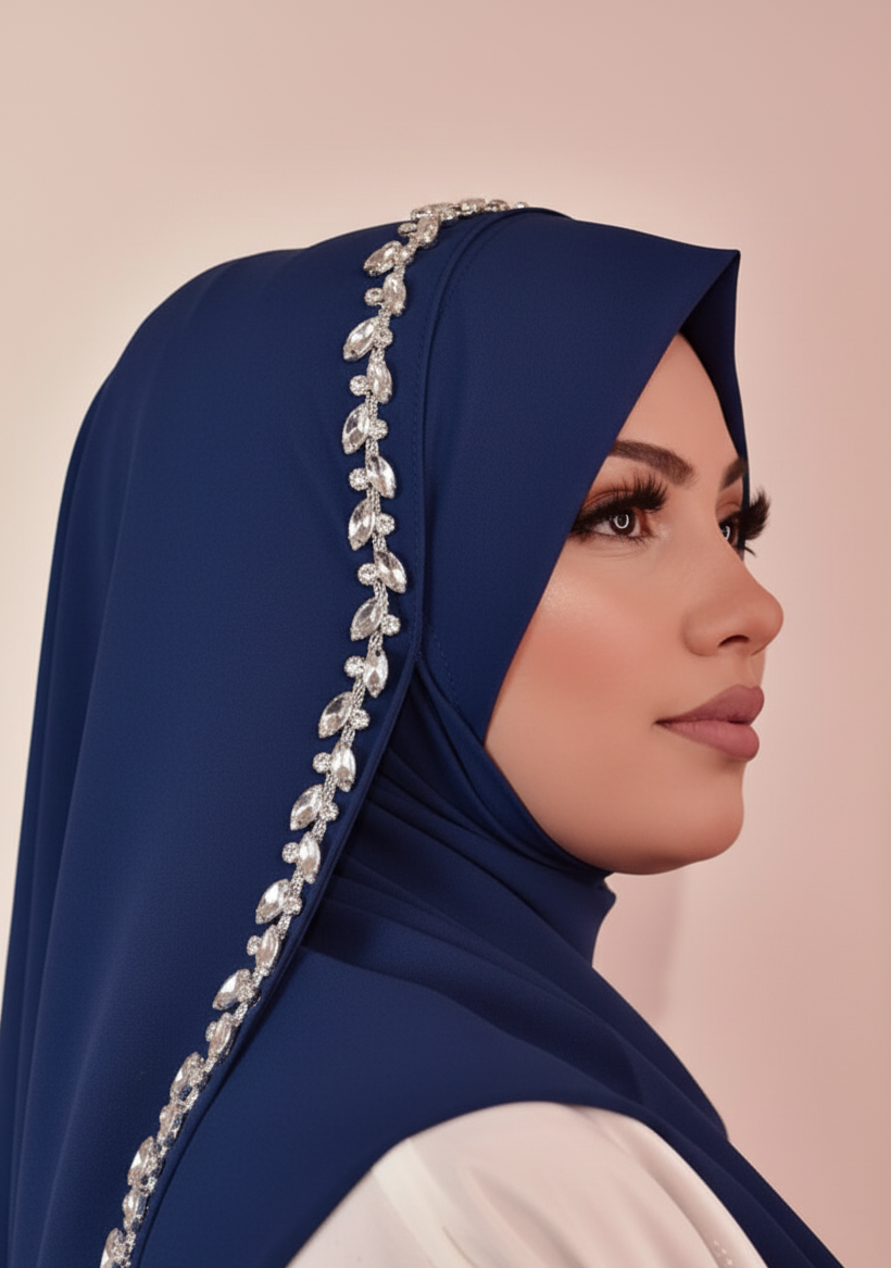 “Buy fancy stone hijab for women in Pakistan. Soft chiffon hijab with shiny stones. Perfect for Eid, parties, and daily wear. Shop online at SavvyShopz.”