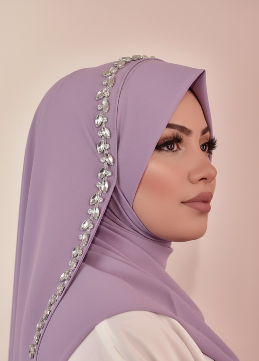 “Buy fancy stone hijab for women in Pakistan. Soft chiffon hijab with shiny stones. Perfect for Eid, parties, and daily wear. Shop online at SavvyShopz.”