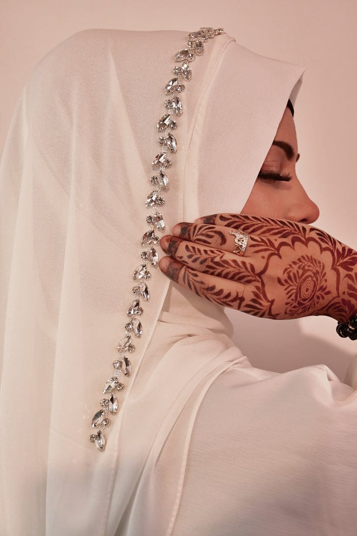 “Buy fancy stone hijab for women in Pakistan. Soft chiffon hijab with shiny stones. Perfect for Eid, parties, and daily wear. Shop online at SavvyShopz.”