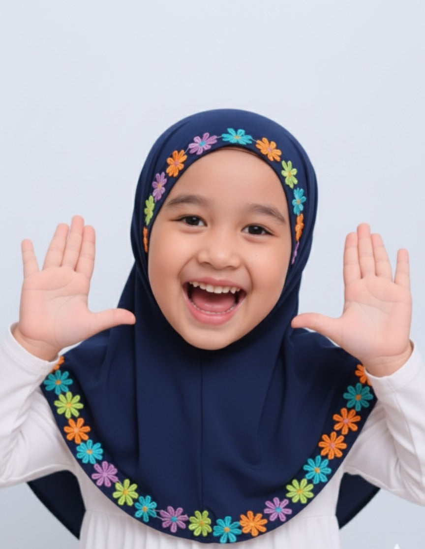 Navy Blue Kids Hijab for Modest Islamic Wear – Savvy Shopz