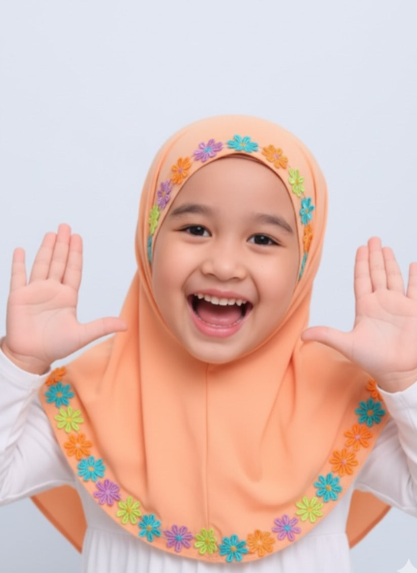 Peach Kids Hijab for Stylish Modest Islamic Wear – Savvy Shopz