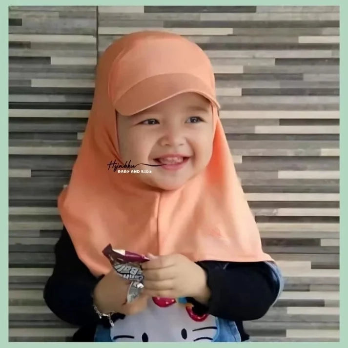 Sport Hijab Cap / Summer Cap Hijab for Kids / Kids Hat Hijab