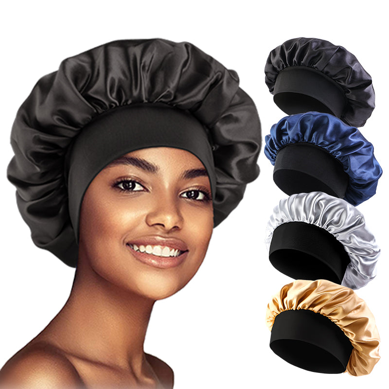 Premium Silk Satin Hair Bonnet – Anti-Frizz Night Sleep Cap for Hair Protection & Curls (Multiple Colors)