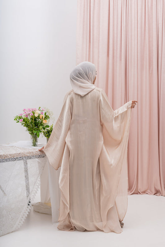 Turkish Butterfly Abaya - Cream