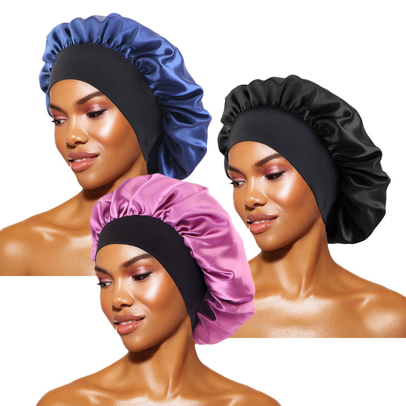 Premium Silk Satin Hair Bonnet – Anti-Frizz Night Sleep Cap for Hair Protection & Curls (Multiple Colors)