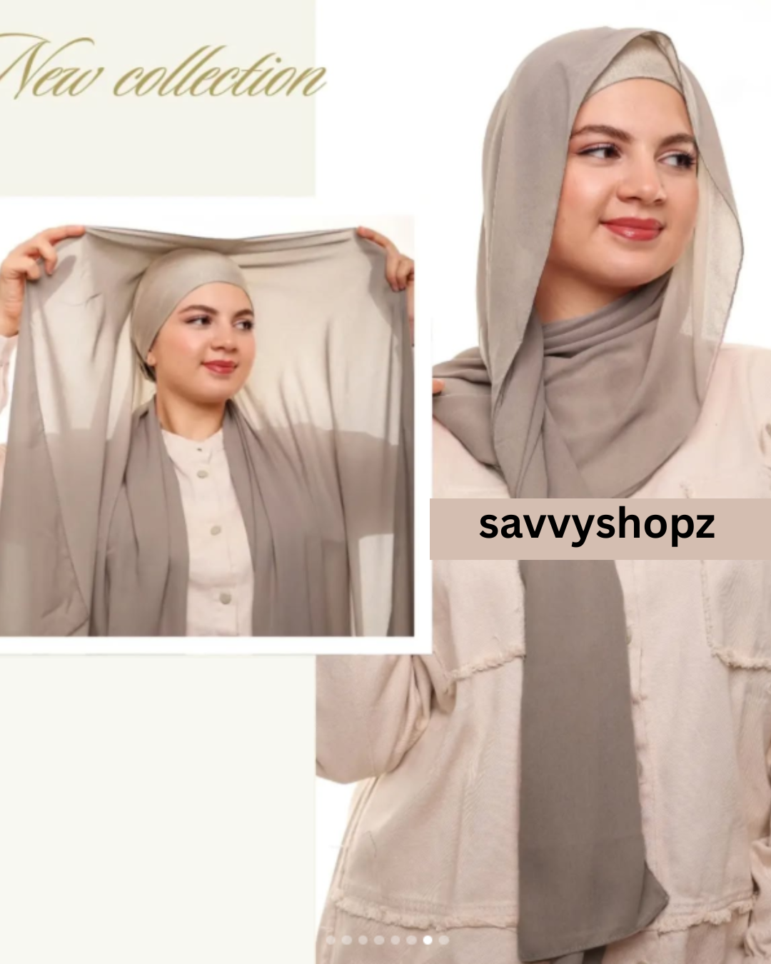 Flowy Chiffon Hijab  with attached cap - Soft Chiffon Hijab