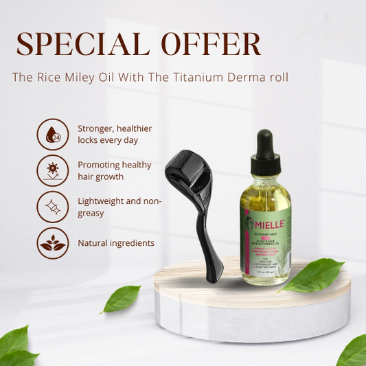 Mielle Rosemary Mint Scalp & Hair Strengthening Oil + Derma Roller