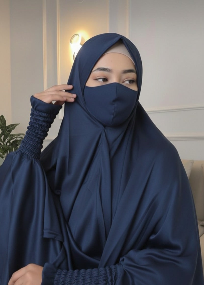 Blue Full sleeves namaz chadar for women -prayer hijab pakistan