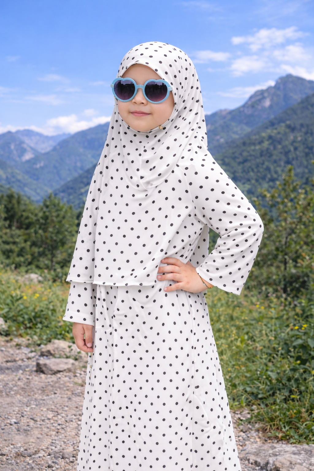 Printed Kids Khimar Set