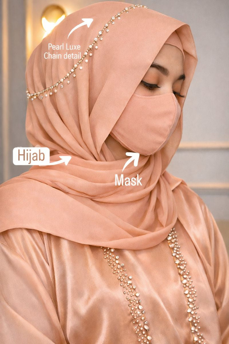 Pearl Latkan Chiffon Instant Hijab | Viral Eid Special Fancy Hijab