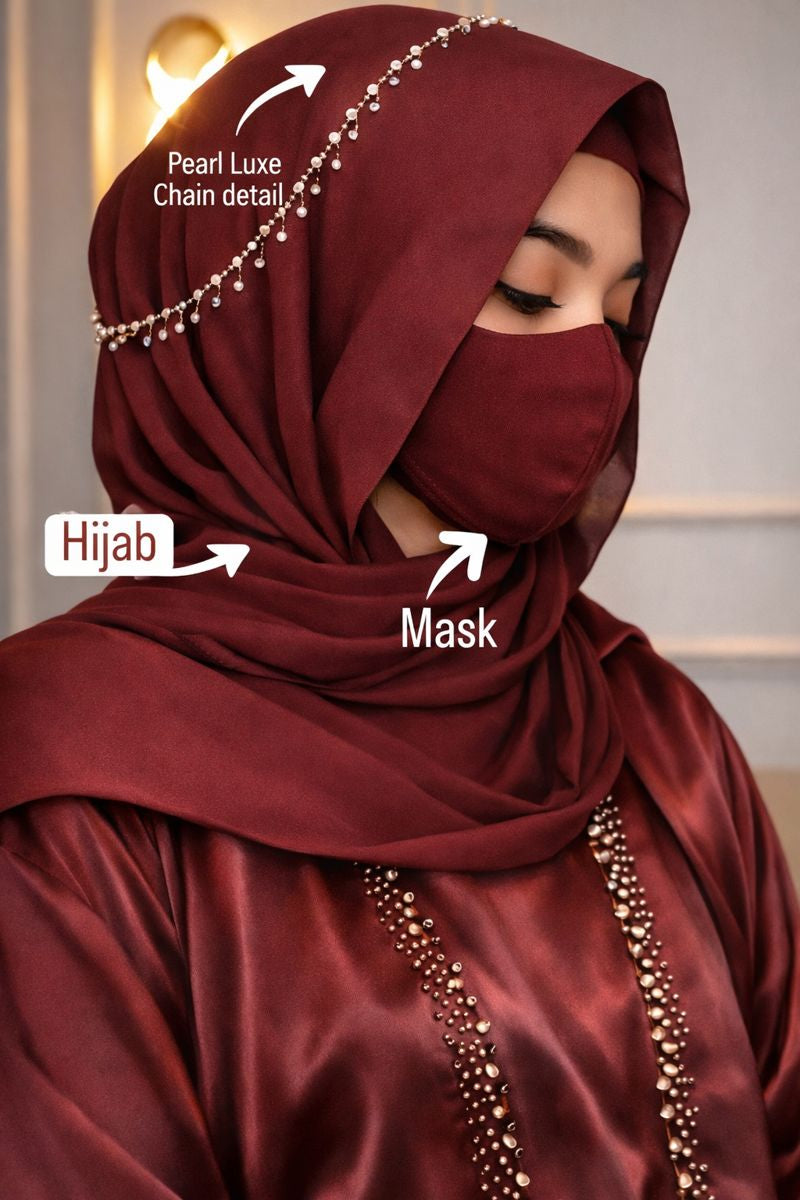 Pearl Latkan Chiffon Instant Hijab | Viral Eid Special Fancy Hijab