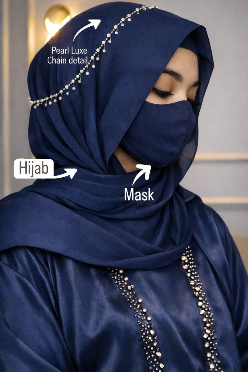 Pearl Latkan Chiffon Instant Hijab | Viral Eid Special Fancy Hijab