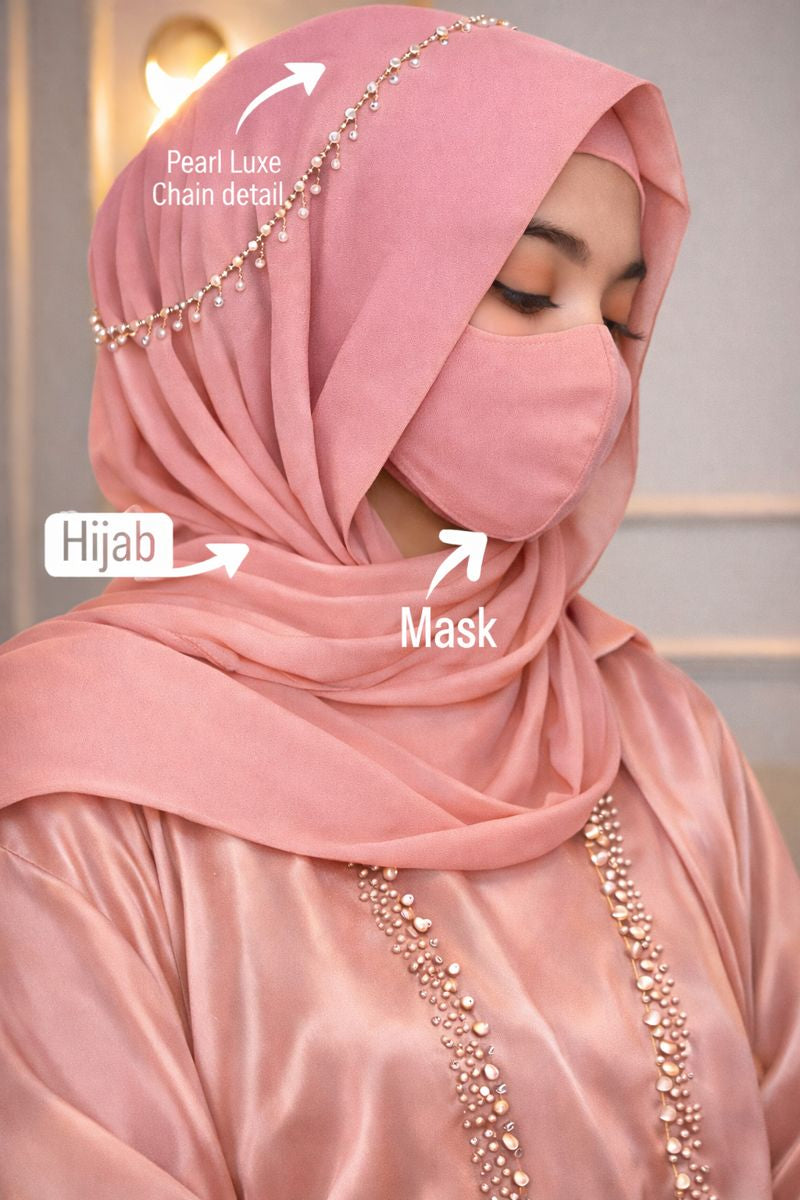 Pearl Latkan Chiffon Instant Hijab | Viral Eid Special Fancy Hijab