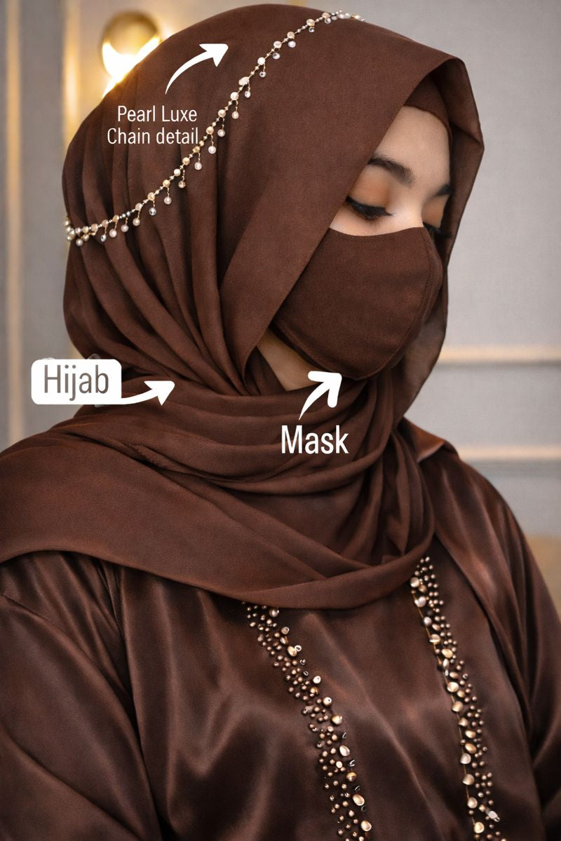Pearl Latkan Chiffon Instant Hijab | Viral Eid Special Fancy Hijab