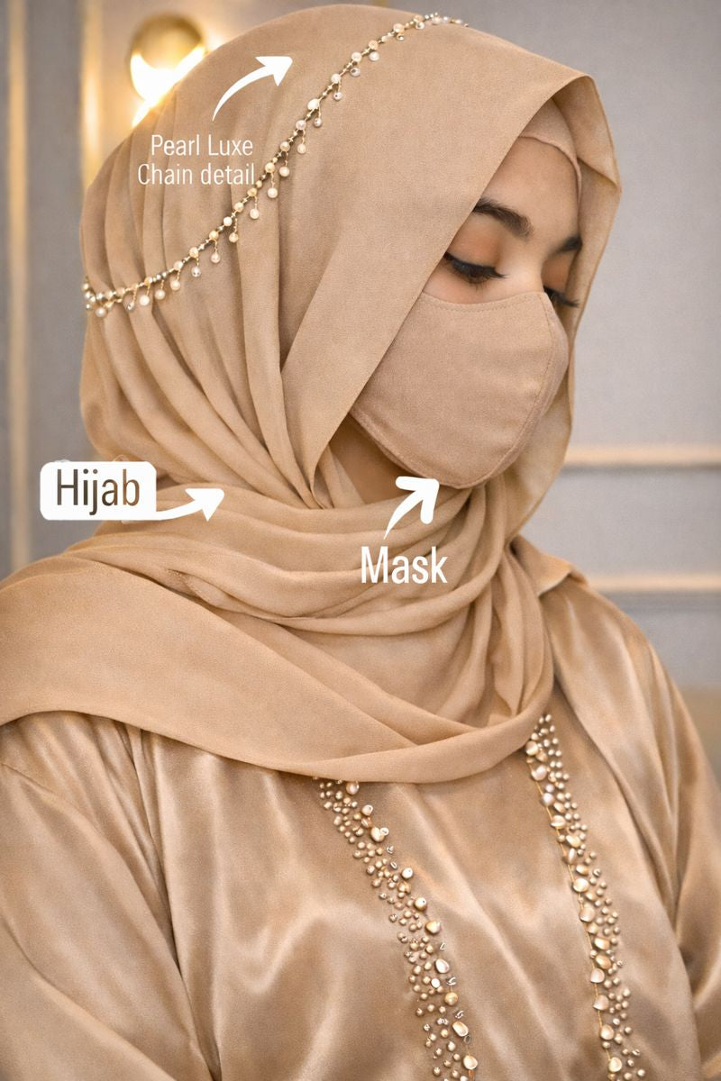 Pearl Latkan Chiffon Instant Hijab | Viral Eid Special Fancy Hijab