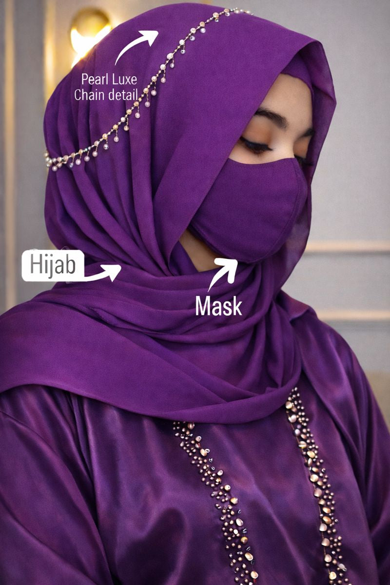 Pearl Latkan Chiffon Instant Hijab | Viral Eid Special Fancy Hijab