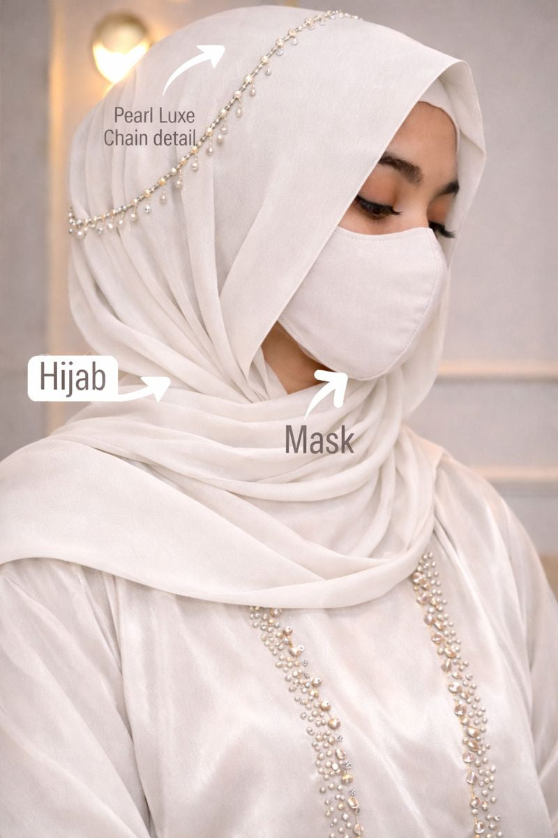 Pearl Latkan Chiffon Instant Hijab | Viral Eid Special Fancy Hijab
