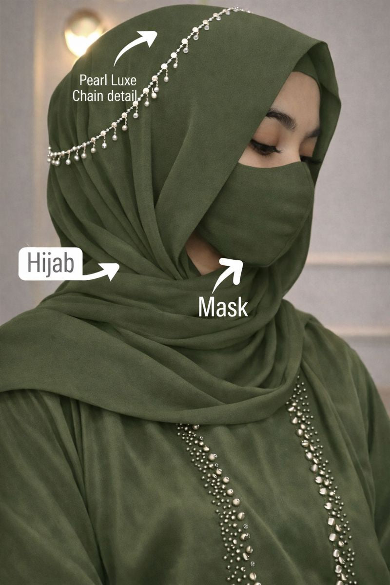 Pearl Latkan Chiffon Instant Hijab | Viral Eid Special Fancy Hijab