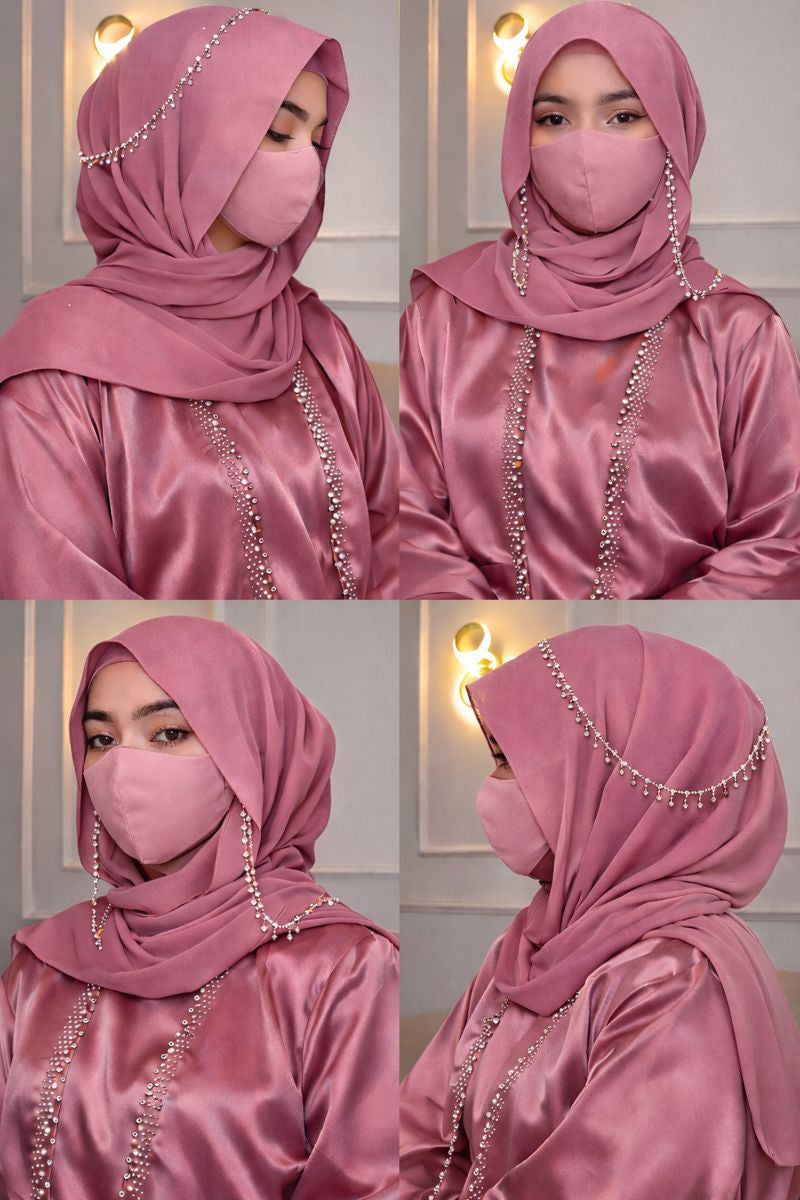 Pearl Latkan Chiffon Instant Hijab | Viral Eid Special Fancy Hijab