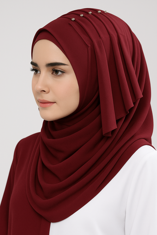Butterfly Pleated Chiffon Hijab | Lightweight & Stylish - Savvy Shopz